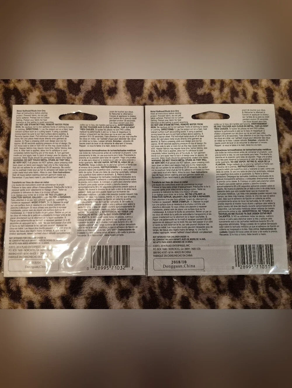 Plaid Crafts Iron-On Studs & Nail Head 7 Packs NWT